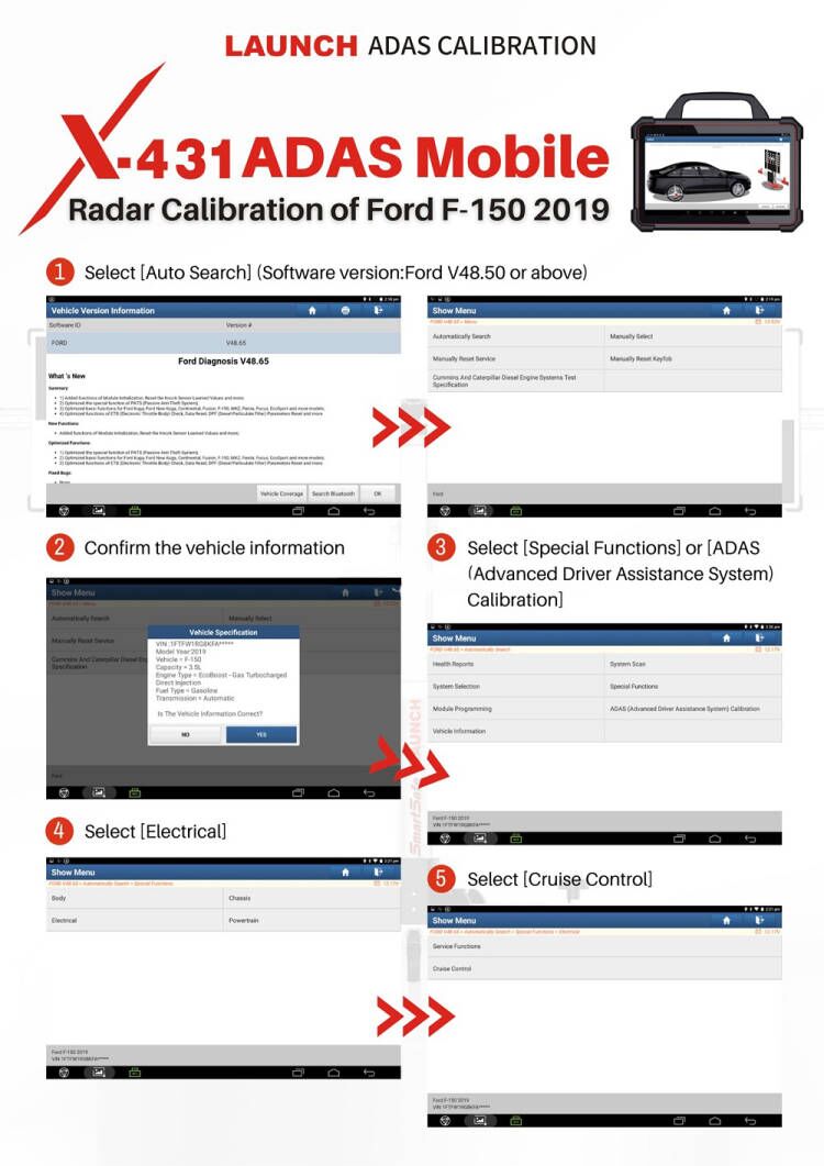 How-to-use-Launch-X-431-PAD-V-II-to-do-radar-calibration-1